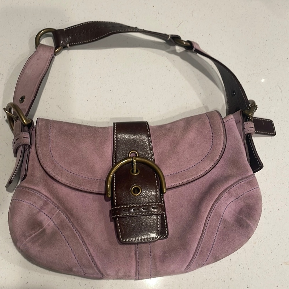 Very Worn Coach Suede Purse